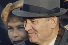 Soviet General Secretary Mikhail S. Gorbachev and his wife Riasa