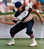 Golfer Payne Stewart winning the PGA