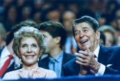 President Ronald Reagan and wife Nancy at Republican National Convention 1988