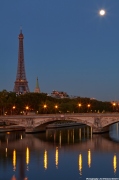 Morning Moon Over Eiffel