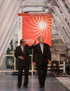 President George Bush tours solar power company