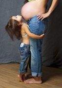 I can't see your face mommy, there's a bump in the way.