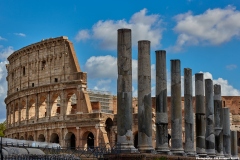 Columns of the Ancient Temple of Venus. Colosseum left.