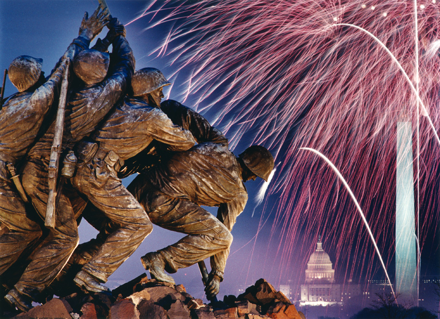 Iwo Jima Memorial Washington, George H.W. Bush Inaugural celebration By: Joe Polimeni